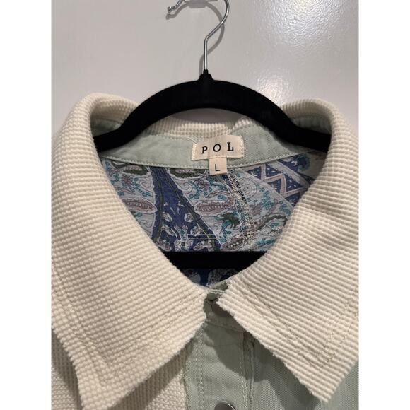 MSRP $125 POL Boho Sleeved Button Down Size L SAME-Plus Size | SAME DAY SHIP - Picture 5 of 7